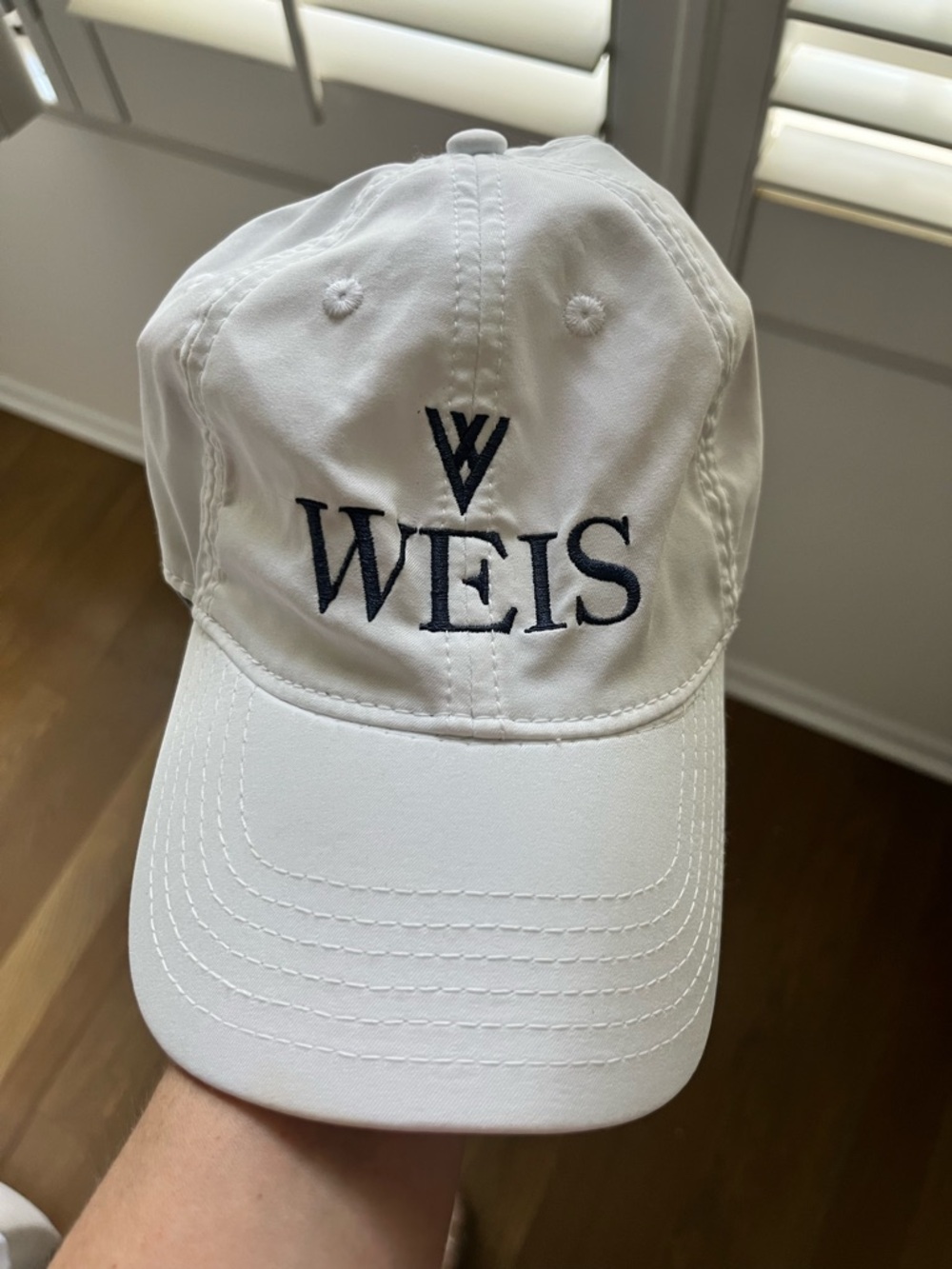 WEIS White Embroidered Baseball Cap